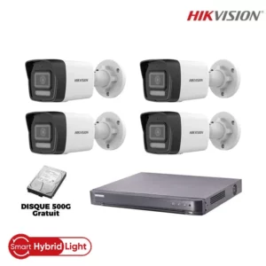 Kit 4 caméras de surveillance extérieur Hikvision ColorVu 2Mp