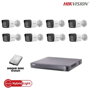 Kit 8 caméras de surveillance extérieur Hikvision ColorVu 2Mp
