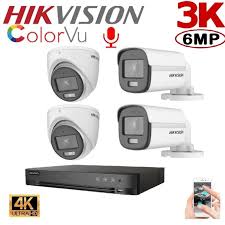 Kit 4 caméras de surveillance extérieur Hikvision ColorVu 5MP 4K