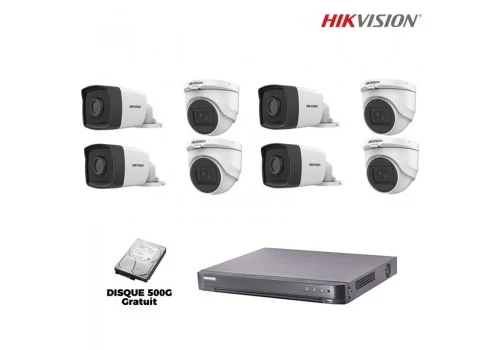 Kit 8 caméras de surveillance extérieur Hikvision 2Mp